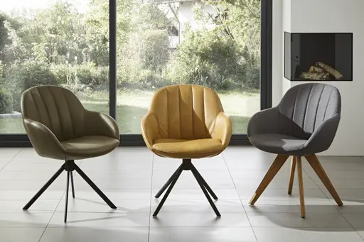 Polsterstuhl Dinner - Stoff, Dunkelgrau