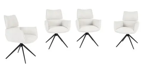 Armlehnstuhl MARGIT - drehbar, Stoff, Silberfarben