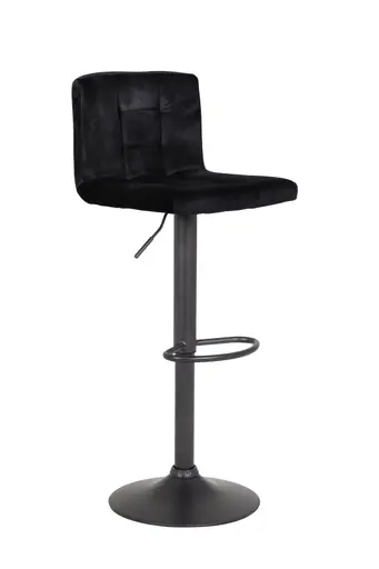 Barhocker - höhenverstellbar, Stoff, Schwarz