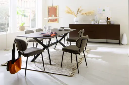 Stuhl Bouc - Bouclé, Graubraun