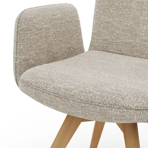 Armlehnstuhl Kamari - Stoff, Graubeige