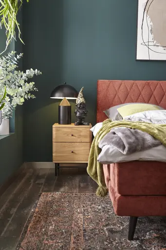 Boxspringbett Valencia - Liegefläche ca. 180x200 cm, Stoff, Kupfer