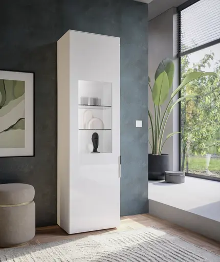 Vitrine - inkl.LED-Beleuchtung, Weiß