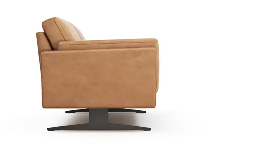 Sofa Tova - 2-Sitzer inkl. Rücken- und Armlehnfunktion, Kufe, Leder, Cognac