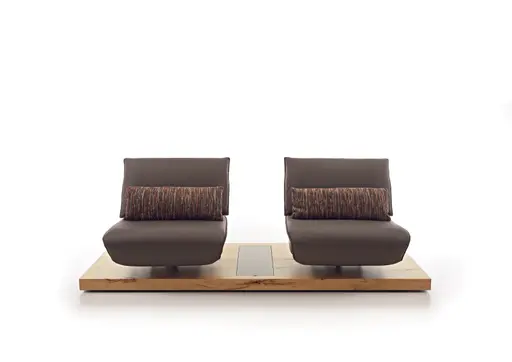 Sofa - 2-Sitzer, Relaxfunktion motorisch, Leder, Dunkelbraun