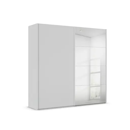 Schwebetürenschrank ROVERO- B ca. 225 cm, Seidengrau, Spiegel