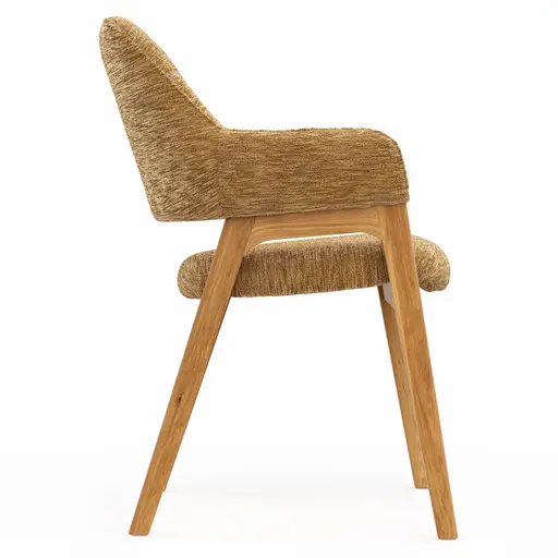 Armlehnstuhl Flore 1 - Stoff, Curry