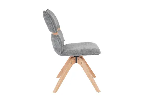 Stuhl MAROU - drehbar, Stoff, Graublau