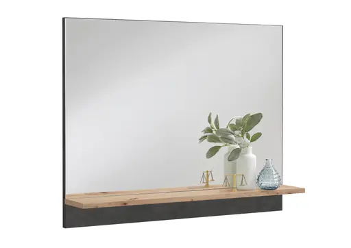 Garderobenspiegel- Grau, Eiche Dekor