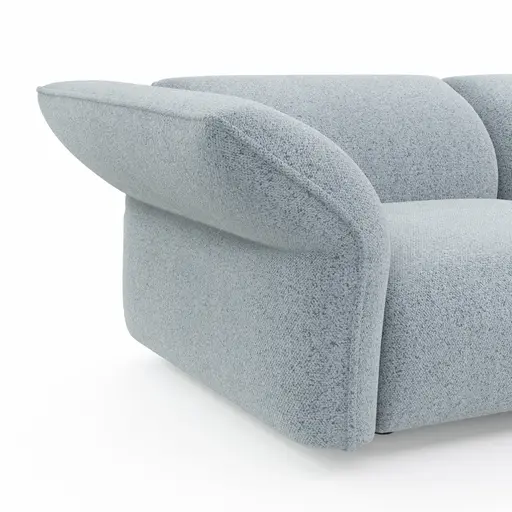 Ecksofa Motone - 2,5-Sitzer mit Ecke rechts, Stoff, Hellblau