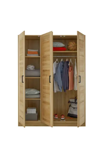 Drehtürenschrank- B ca. 152 cm, Buche, Teilmassiv, Geölt