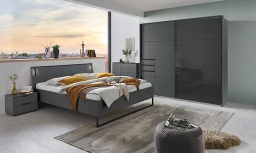 Bettgestell- Liegefläche ca. 180x200 cm, Graphit