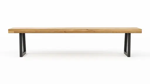 Holzbank Clifton - Breite ca. 200cm, Wildeiche massiv, natur