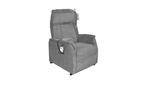 TV-Sessel MANDO - Aufstehhilfe, Relaxfunktion, Stoff, Grau-Beige