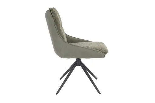 Stuhl MANDY - drehbar, Stoff, Grün