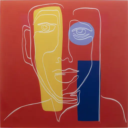 Glasbild - LB ca. 100x100 cm, Rot