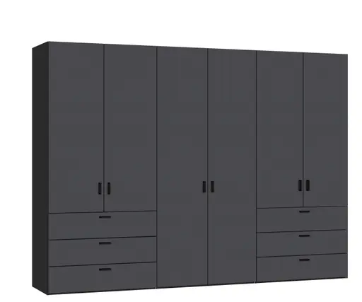 Drehtürenschrank JOIN IT- B ca. 303 cm, Schwarz, Anthrazit