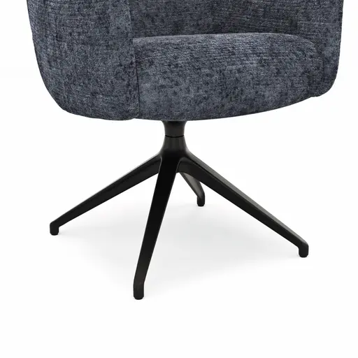 Armlehnstuhl Calgary - drehbar, Stoff, Dunkelblau