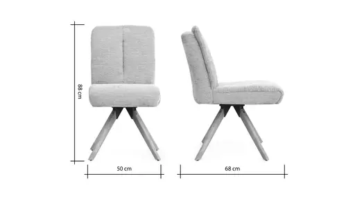 Stuhl Evania - Dreh und Relax-Funktion, niedriger Rücken, Stoff, Ecru