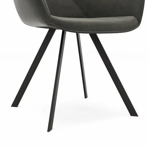 Armlehnstuhl Wesley - Stoff, Anthrazit