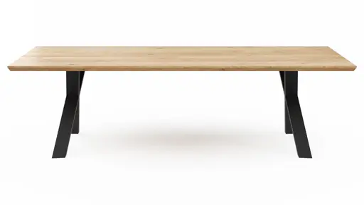 Esstisch Flore - LB ca. 260x120 cm, Wildeiche massiv, natur geölt