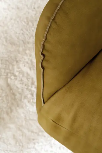 Loungesessel Lovere - Leder, Curry, Armlehne links