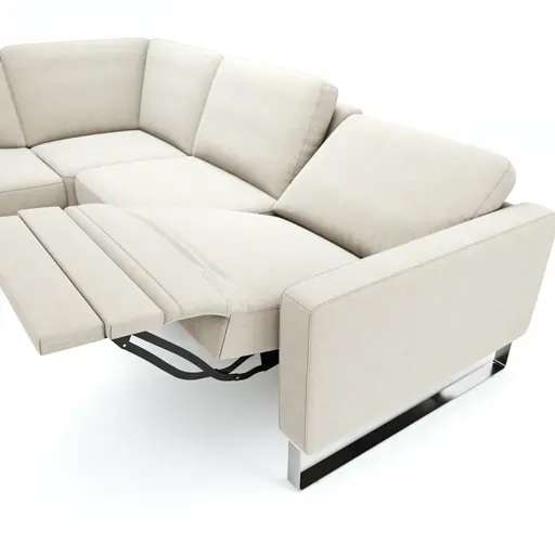 Ecksofa Anna - Ecke links mit 2,5-Sitzer inkl. Relaxfunktion (motorisch), Stoff, Beige