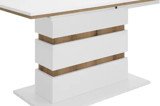 Esstisch - ausziehbar, LB ca. 140x90 cm, Weiß, Evoke Eiche Nachbildung
