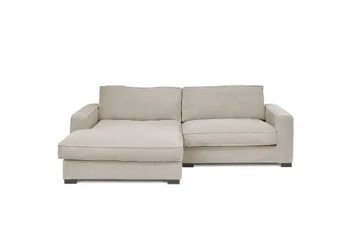 Ecksofa - Ecke links, 2-Sitzer, Stoff, Beige