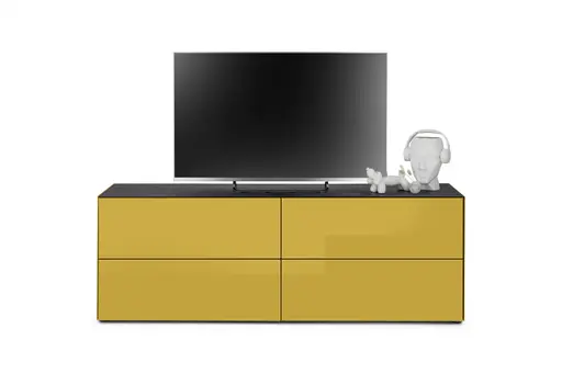 Lowboard - B ca. 181 cm, Goldgelb, Keramikoptik