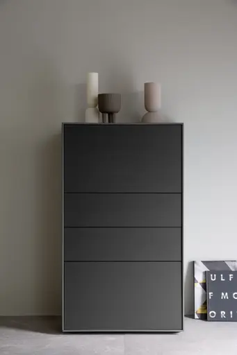 Kommode Casello - BHT ca. 60x109x37 cm, Lack Matt, Kristallgrau