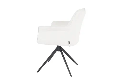 Armlehnstuhl MAIKE - drehbar, Stoff, Weiß
