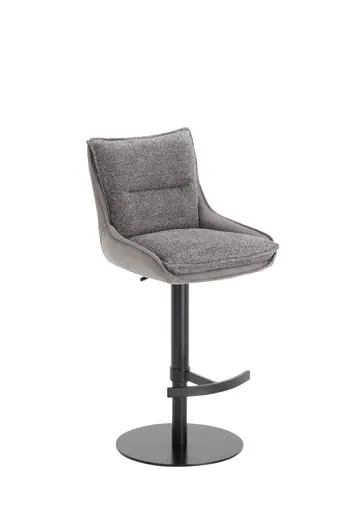 Barhocker MANDY - höhenverstellbar, Stoff, Graubeige