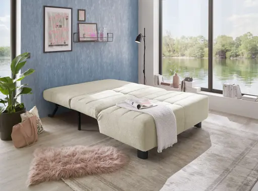 Faltsofa Easy - 2-Sitzer ohne Armlehne, ca. 140 cm inkl. Schlaffunktion, Stoff, Taupe