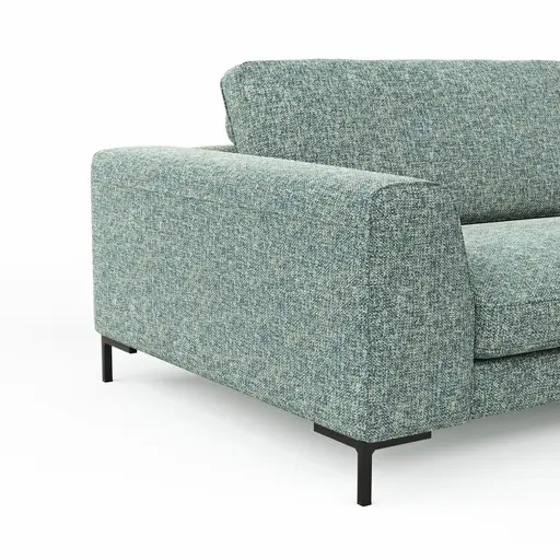 Ecksofa Solano - 1,75-Sitzer mit Longchair Rechts, Stoff, Hellblau