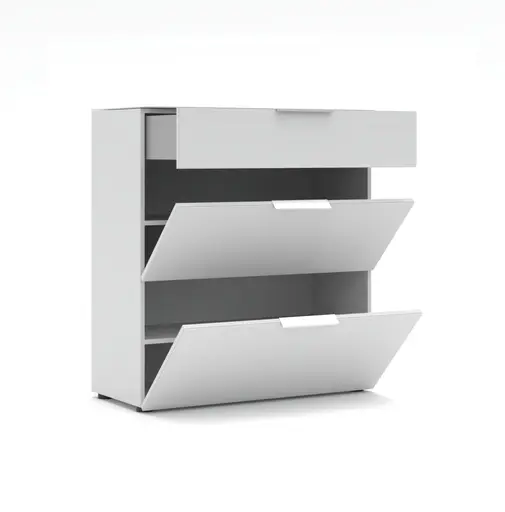 Schuhschrank - B ca. 90 cm, Weiß