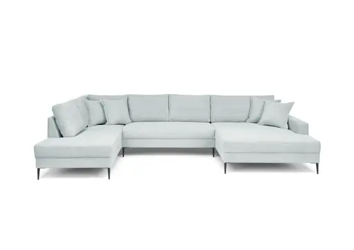 Wohnlandschaft - Ecke links, 2-Sitzer, Longchair rechts, Stoff, Mint