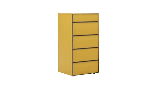 Kommode Loretto - BHT ca. 60x115x53 cm, Lack matt, Safrangelb