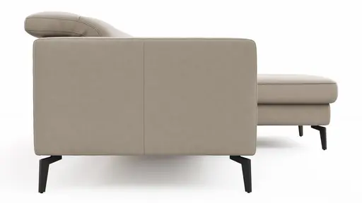 Ecksofa Rafaela 2.0 - 2,5-Sitzer mit Longchair rechts inkl. Sitzvorzug, Kopteilverstellung motorisch und Relaxfunktion motorisch im Longchair, Leder, Champagner