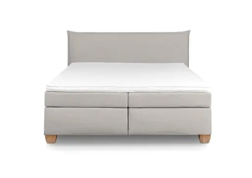  Boxspringbett HADAI- Liegefläche ca. 180x200 cm, Stoff, Hellgrau, Bonell/Bonell