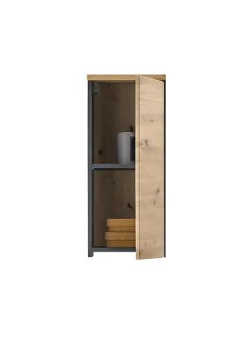 Hängeschrank- B ca. 30 cm, Dunkelgrau, Eiche Dekor
