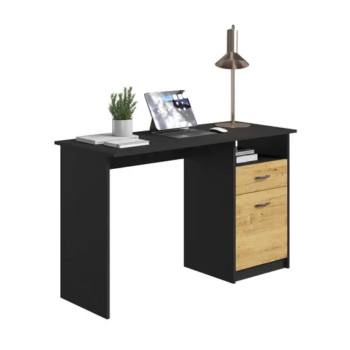 Schreibtisch- LB ca. 123x50 cm, Grau, Eiche Dekor