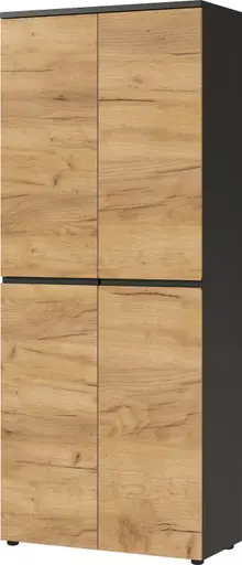 Aktenschrank GRIFFIN - B ca. 80 cm, Graphit, Eiche Nachbildung