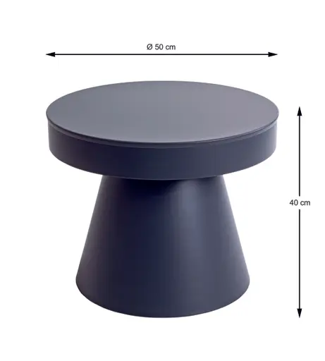 Beistelltisch - Ø/H ca. 50x40 cm, Graphit