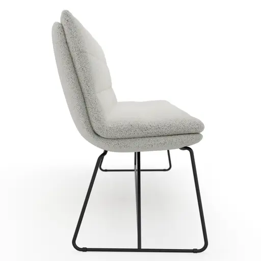 Bank Jukka - B ca. 200 cm, Stoff, Champagner, Kufe, Schwarz