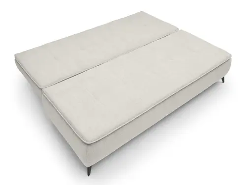 Sofa JANIN - 2-Sitzer, Schlaffunktion mit Bettkasten, Stoff, Beige