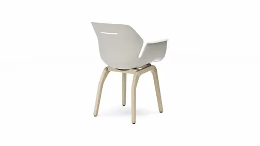 Armlehnstuhl Tooon - Kunststoffschale, Weiß, Gestell Holz