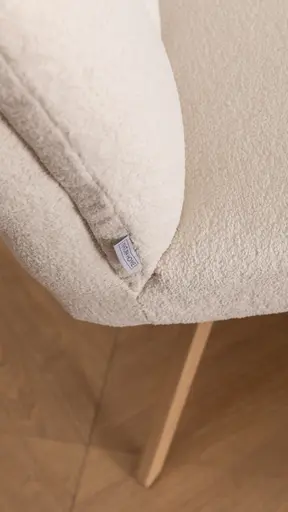 Stuhl Evania - Dreh und Relax-Funktion, niedriger Rücken, Stoff, Creme