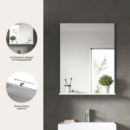 Spiegel - LB ca. 60x79 cm, Weiß