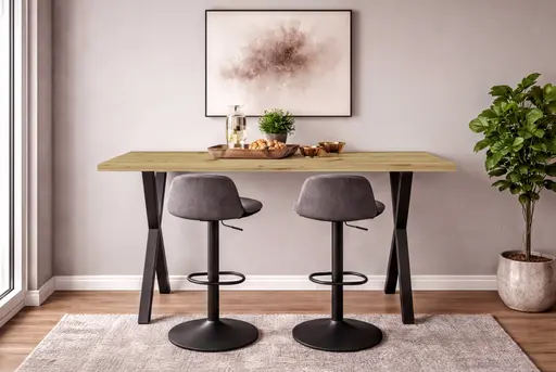 Bartresentisch - LB ca. 140x90 cm, Asteiche, Schwarz